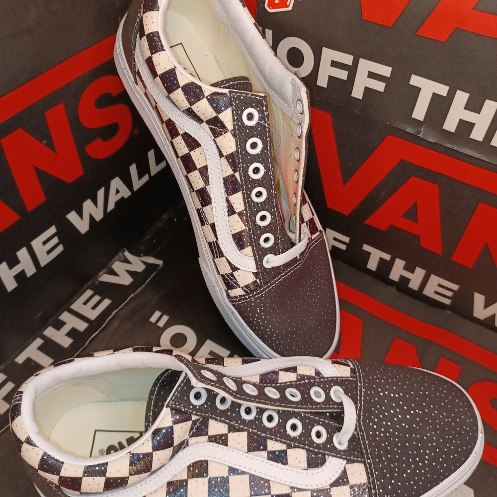 Vans Old Skool Checkered (Confetti) Black/True White Men's 9 VN0AU3B2NA NIB